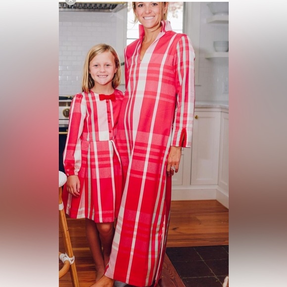 NWT Petite Peony Kate Caftan in Kensington Plaid - Picture 1 of 6